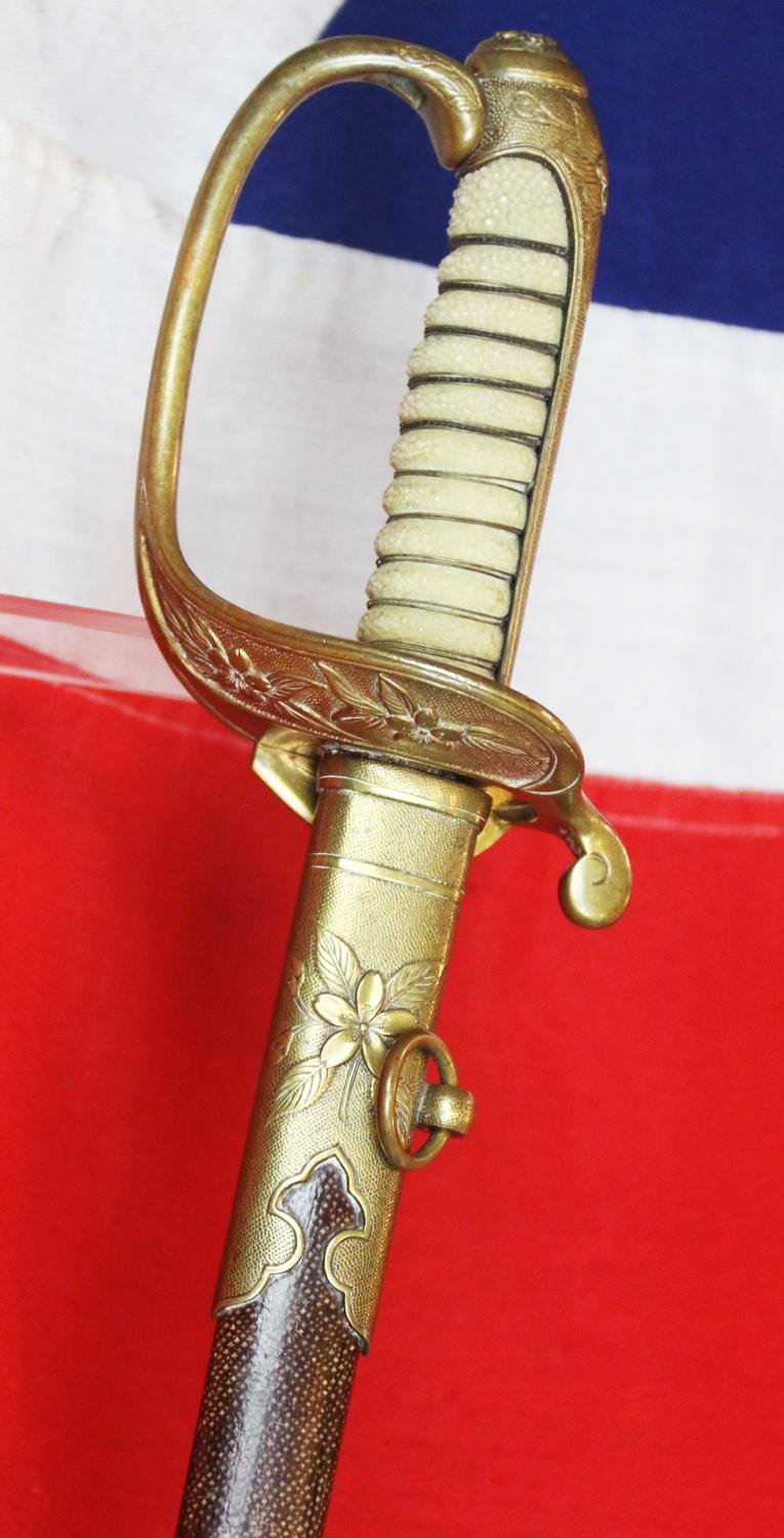 A Very Fine & Rare Original Japanese Senior Middle Rank Naval Officer's 1883 Pattern Kyu-Gunto Sabre Used During Three Of The Most Important Japanese Wars In History, The Russo-Japanese War, WW1 and WW2 — image 2