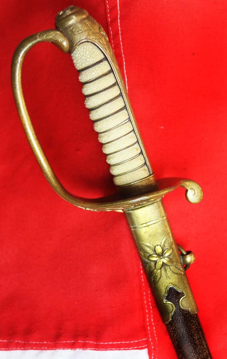 A Very Fine & Rare Original Japanese Senior Middle Rank Naval Officer's 1883 Pattern Kyu-Gunto Sabre Used During Three Of The Most Important Japanese Wars In History, The Russo-Japanese War, WW1 and WW2 — image 3