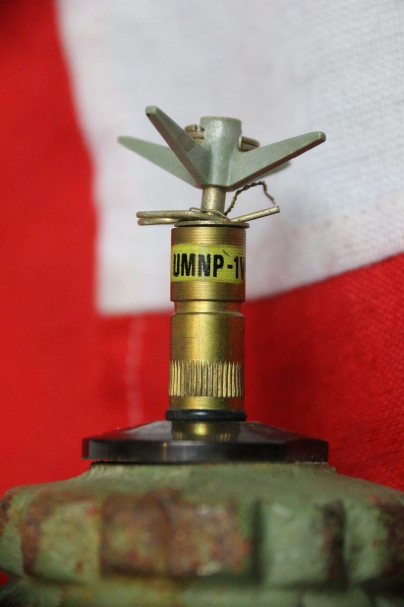 Deactivated Original Yugoslavian Stake Mine PMR-2A Anti-Personnel Mine. From the Bosnian War With Original UMNP-1V Fuse — image 4