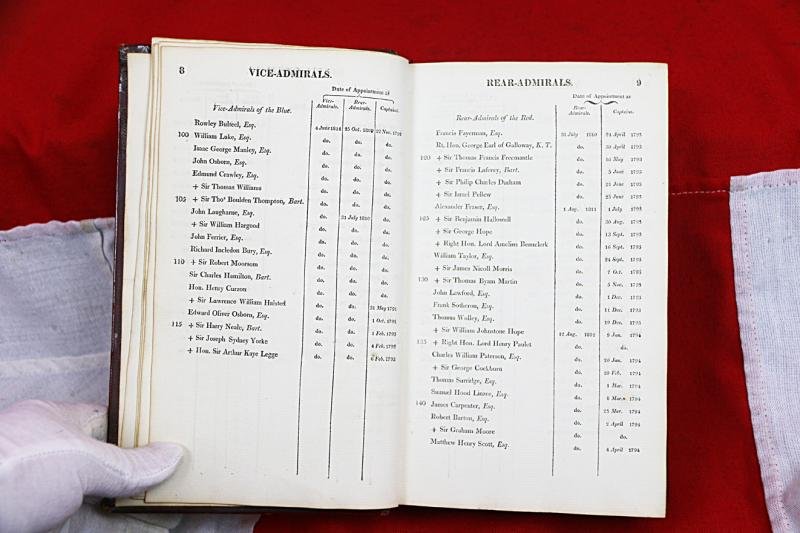A Rare Admiralty Publication of A List of the Flag Officers and Other Commissioned Officers of His Majesty's Fleet In 1st January 1818. Printed By S Brooke, Paternoster Row, London. Superbly Bound In Red Morocco Leather With Gold Titling — image 6