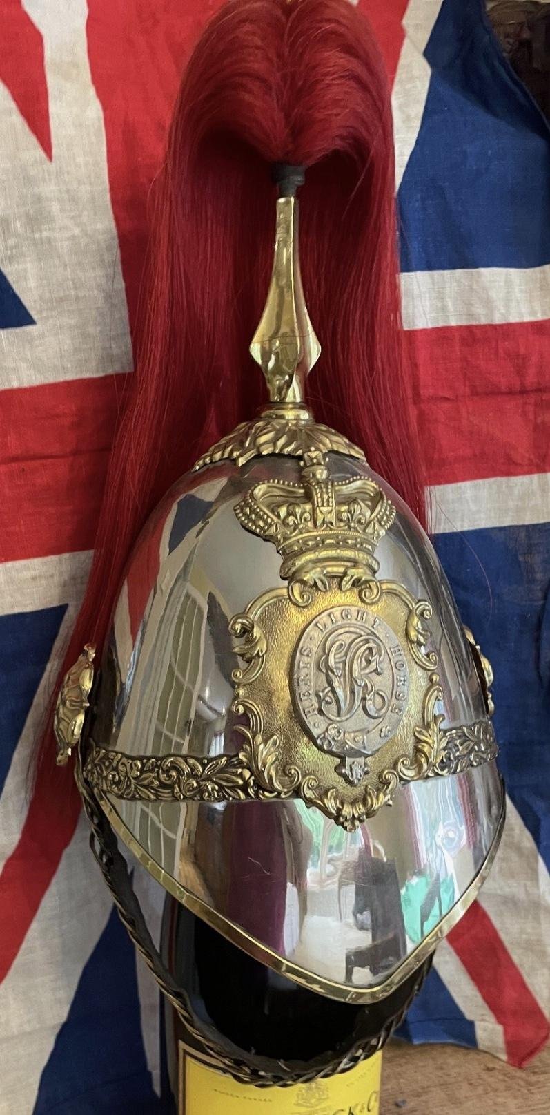 A Most Rare Antique Museum Piece. A Glorious Victorian 'Albert Pattern' Helmet Of The First Hertfordshire Light Horse Volunteers, Formed in 1862. Only 98 Of These Helmets Were Ever Made & And It Is Likely Barely a Handfull Still Survive Intact Today — image 4