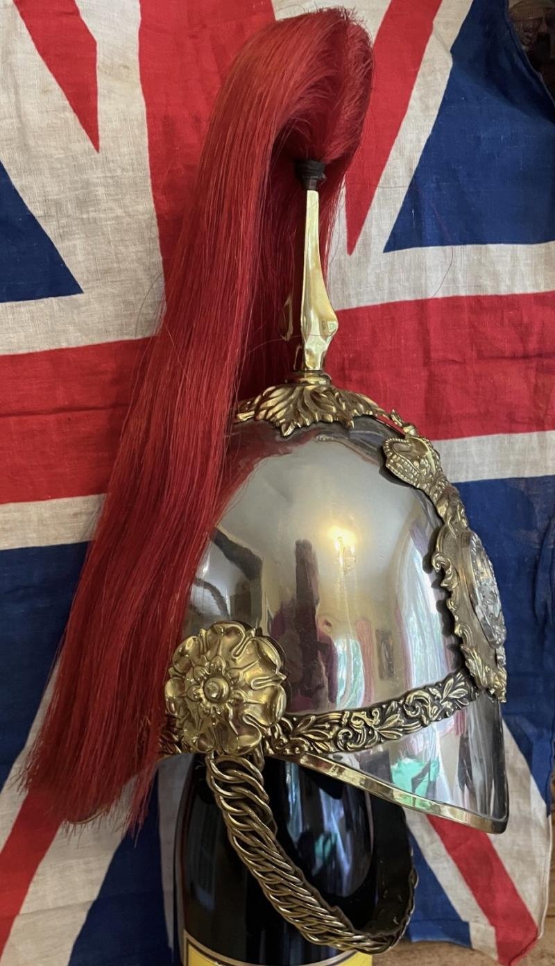 A Most Rare Antique Museum Piece. A Glorious Victorian 'Albert Pattern' Helmet Of The First Hertfordshire Light Horse Volunteers, Formed in 1862. Only 98 Of These Helmets Were Ever Made & And It Is Likely Barely a Handfull Still Survive Intact Today — image 5