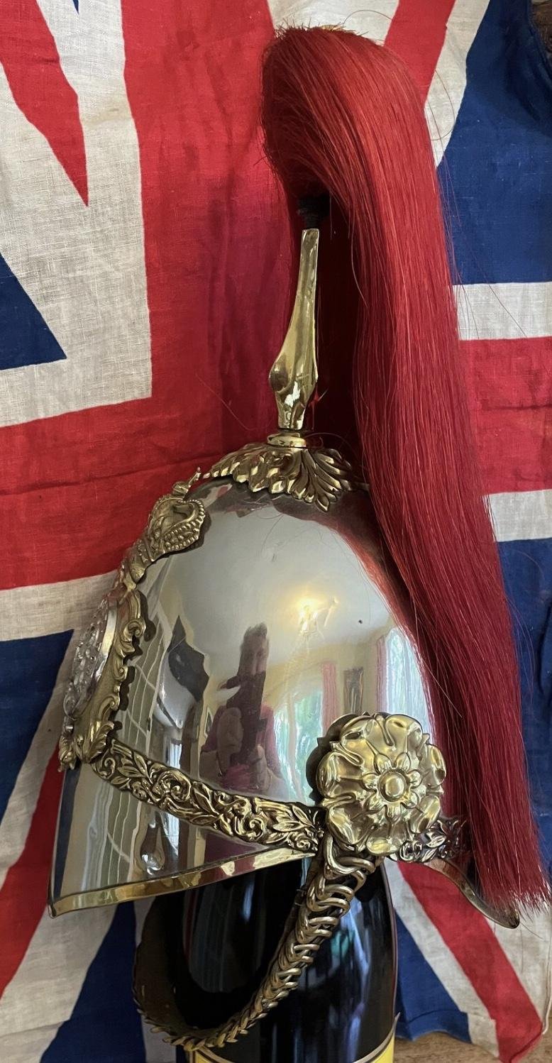 A Most Rare Antique Museum Piece. A Glorious Victorian 'Albert Pattern' Helmet Of The First Hertfordshire Light Horse Volunteers, Formed in 1862. Only 98 Of These Helmets Were Ever Made & And It Is Likely Barely a Handfull Still Survive Intact Today — image 6