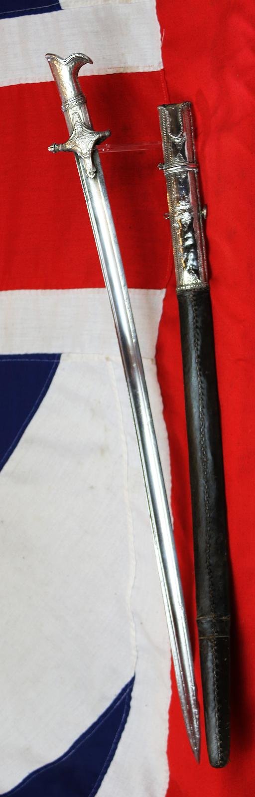 A Rare & Beautiful, French, Napoleonic Wars Era, Consular Guard, Then, Imperial Guard, Silver Mounted Sword. A 'Sabre d'Officier Superieur a Monture a L'Orientale', With French Napoleonic Nationale Maker Inscription, Coulaux et Cie, Circa 1801 — image 4