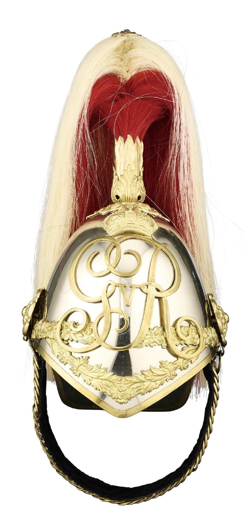 A Superb Very Rare & Near Mint Antique Officer's Albert Pattern Dragoon Helmet of the Derbyshire Yeomanry Cavalry 1910. One Of the Most Beautiful British Dress Helmets Ever Made — image 5