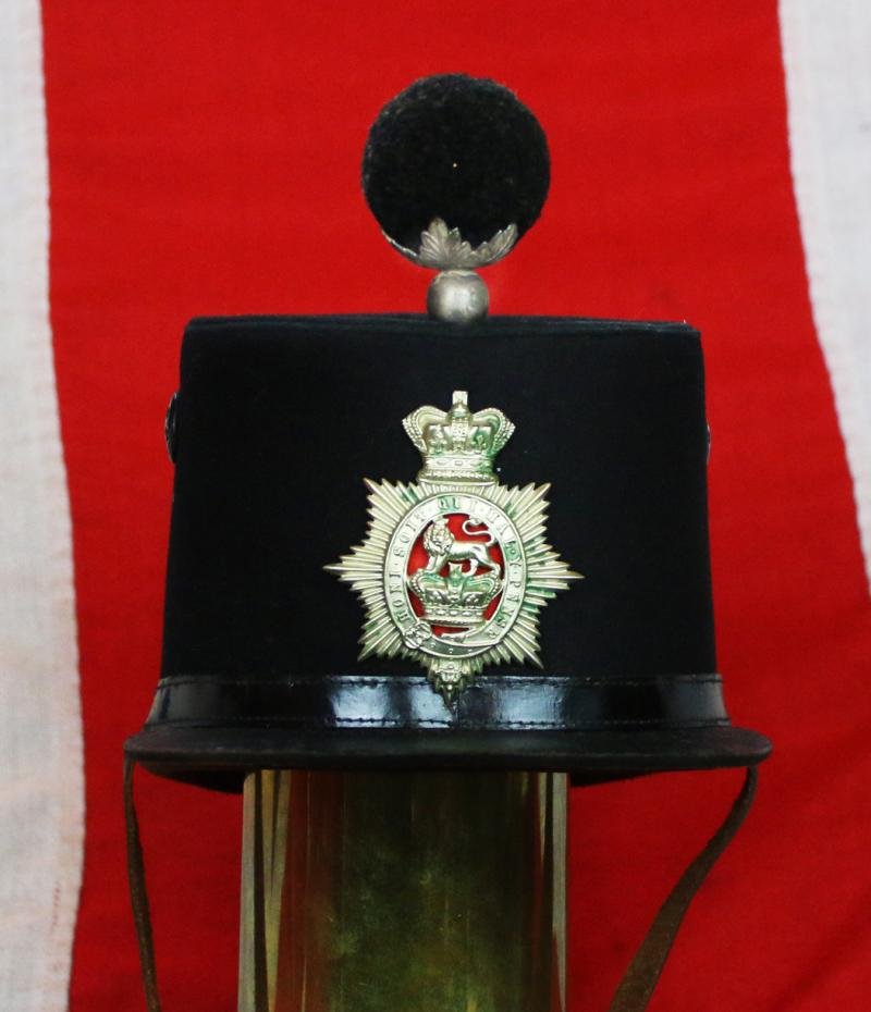 A Superb & Excellent Condition Mid Victorian Infantry Shako Service Cap, Pierced Centre, Double Crowned, With Lion Centre. General Service Shako Helmet Plate & And Rarely, Complete & Original, Leather Chin Strap — image 2