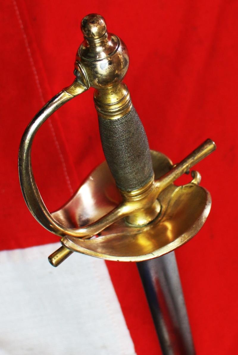 A Superb, Original, 1796 Heavy Cavalry Officer's Sword, Napoleonic Wars and Waterloo Period, With Broadsword Double Edged Blade, All Steel Combat Scabbard Used by an Officer of the Union & Household Brigade at Quatre Bras & Waterloo — image 6