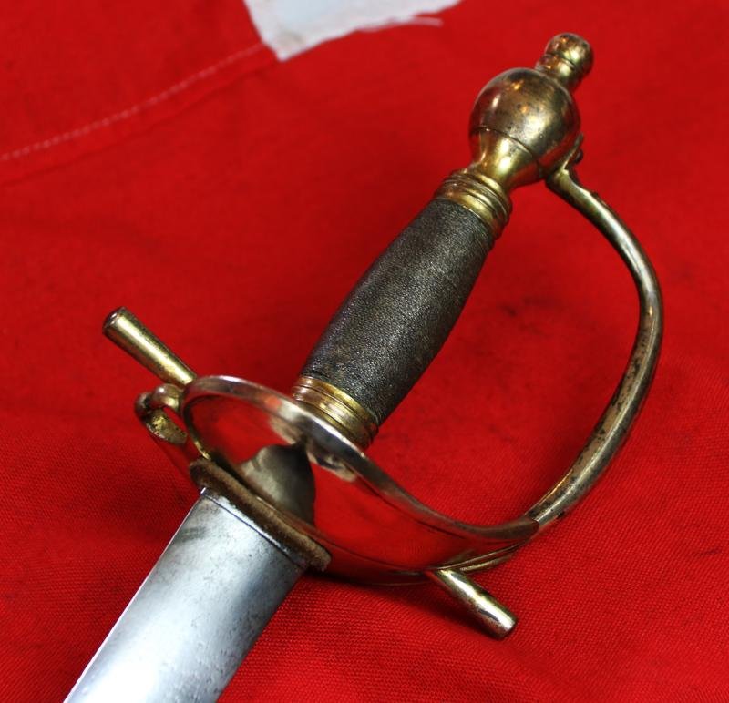 A Superb, Original, 1796 Heavy Cavalry Officer's Sword, Napoleonic Wars and Waterloo Period, With Broadsword Double Edged Blade, All Steel Combat Scabbard Used by an Officer of the Union & Household Brigade at Quatre Bras & Waterloo — image 7