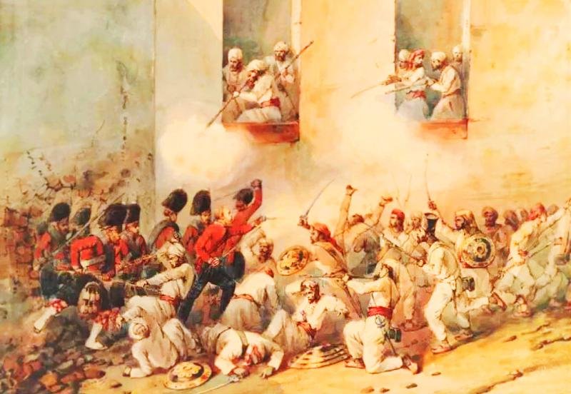 Historical 17th-18th Century Indian Tulwar Sword From the Siege and Relief Of Lucknow. Battle Trophy of Irish Captain Of the 32nd Foot, Capt. H.G.Browne From a Collection Swords From The Battles & Defence. Sword With Dozens Of Hand To Hand Combat Cuts — image 8