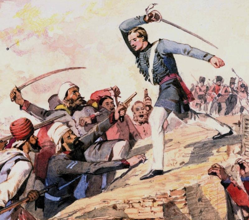 Historical 17th-18th Century Indian Tulwar Sword From the Siege and Relief Of Lucknow. Battle Trophy of Irish Captain Of the 32nd Foot, Capt. H.G.Browne V.C. From His Collection of Swords From The Battles & Defence. — image 5