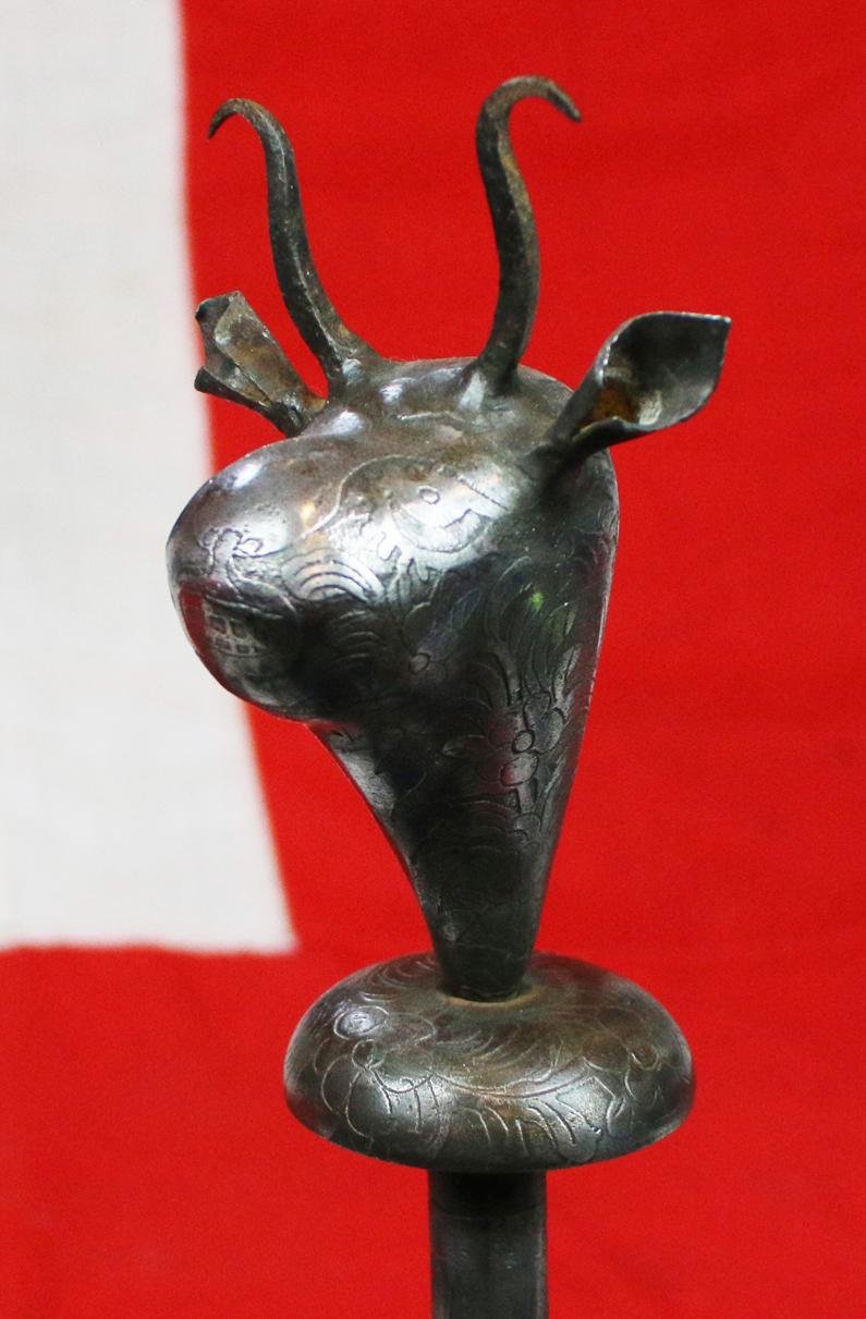 A Fine Antique Indo-Persian Ceromonial 'Mace of Rostam' the Bull's Head Mace — image 3