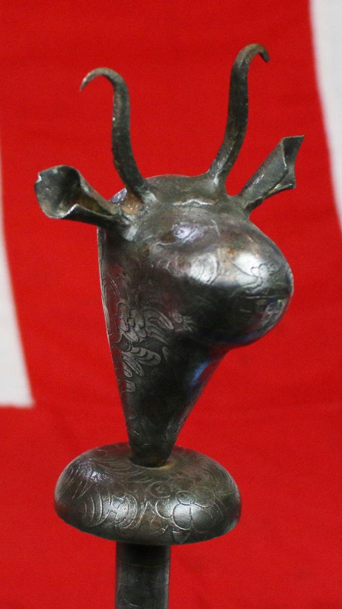 A Fine Antique Indo-Persian Ceromonial 'Mace of Rostam' the Bull's Head Mace — image 8