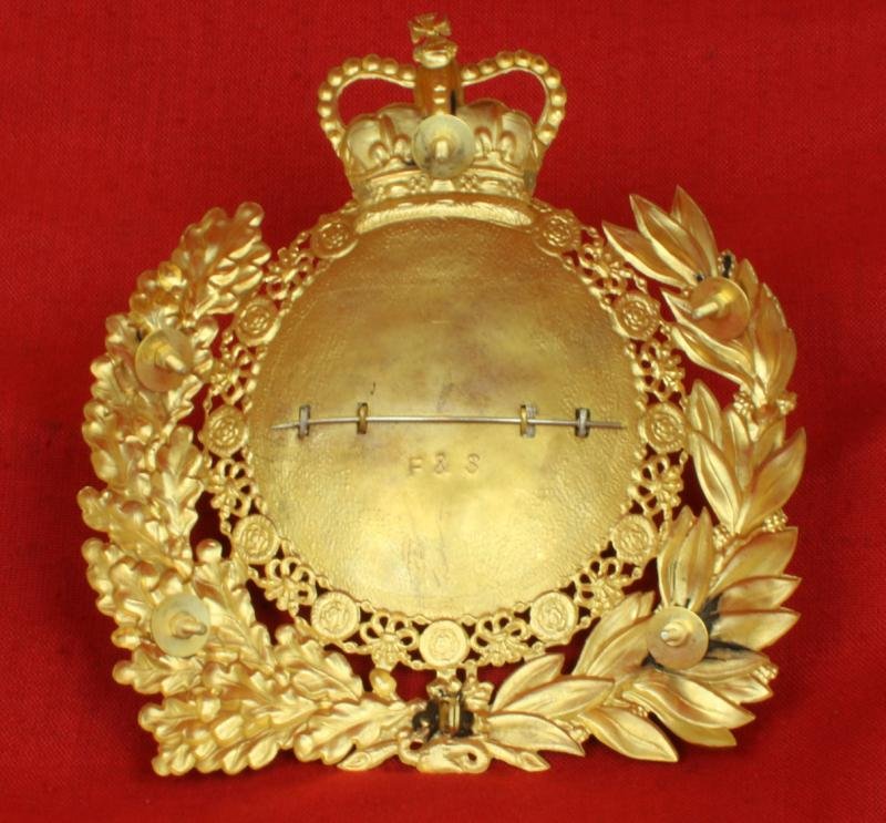 A Stunning British Royal Horseguards, Blues and Royals and Lifeguards Officer's Mint Condition Helmet Plate in Enamel and Fire Gilt One of The Most Beautiful Helmet Plates Ever Designed and Worn — image 2