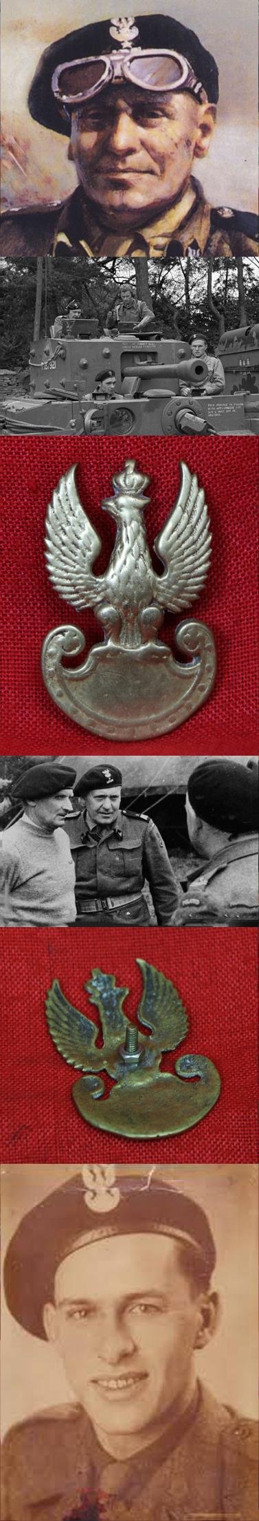 Original, 1939 Pattern WW2 Free Polish Forces (Army In Exile) Beret Side Cap Badge. Cast With Threaded Stem Mount — image 7