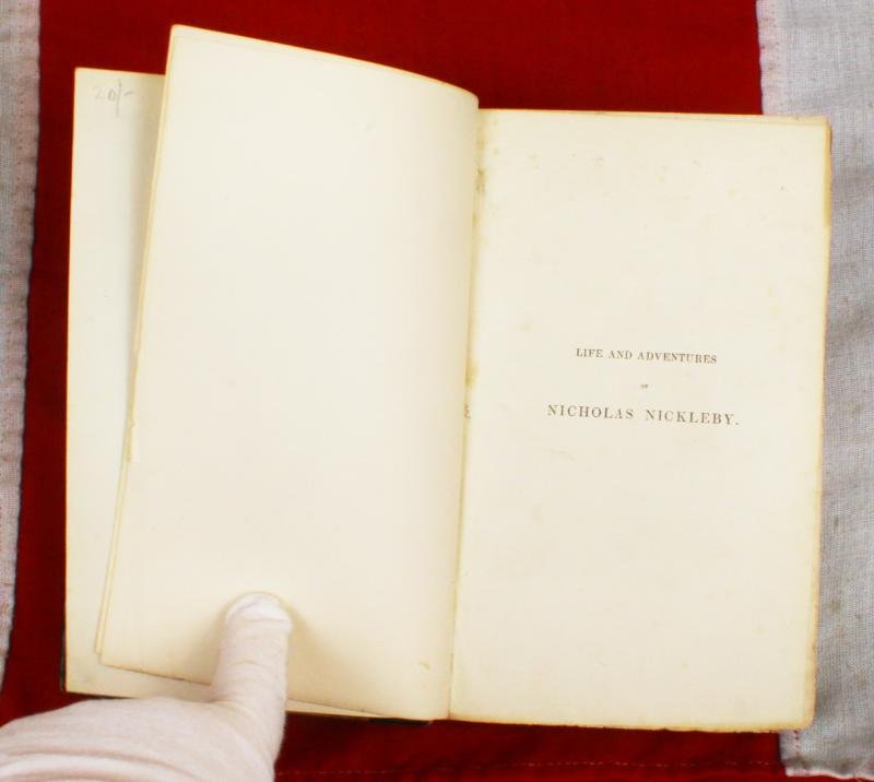 An Absolutely Beautiful Antiquarian Dickens 1st Edition, The Life And Adventures Of Nicholas Nickleby; With Illustrations by 'Phiz.' Frontispiece After a Portrait Painted by Daniel Maclise, With Faithfully Yours, Charles Dickens Beneath — image 5