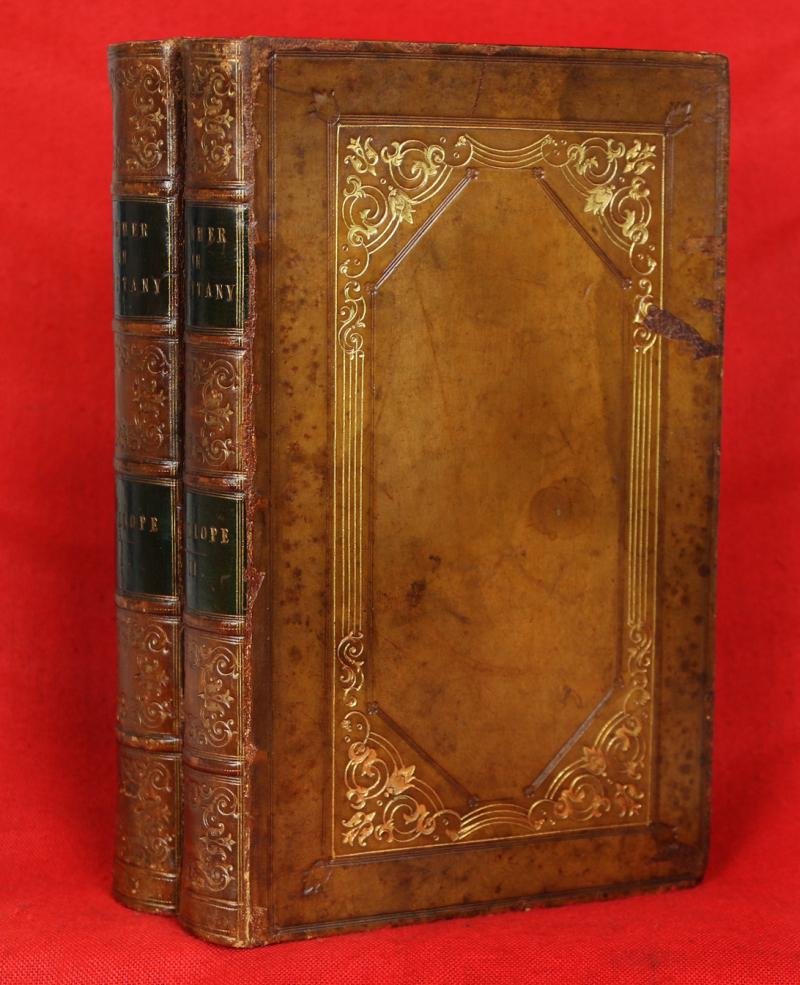 Trollope 1st Edition a Summer in Brittany 2 Vols. 1840 Beautifully Fully Bound in Fine Calf with Gilt Decoration 10 Etched Plates by A. Hervieu, Presented to Colonel Lord Brownlow Thomas Montagu Cecil {Colonel of the Scots Guards} — image 2