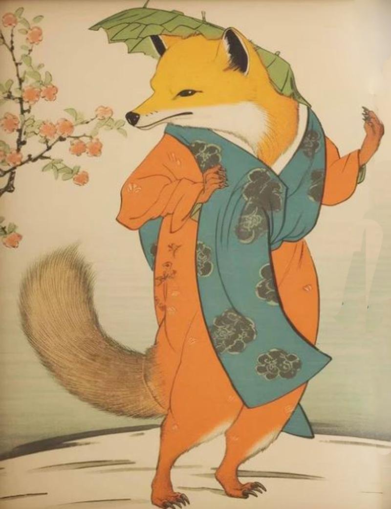 A Superb Edo Period Umetada Tsuba Signed Yamashiro kuni ju Umetada Shigenari, From the Umetada Line Of Tsuba Makers of Yamashiro. Of A Carved Takebori Kitsune {Fox} Going To The Kitsune no Yomeiri {The Foxe's Wedding} — image 9