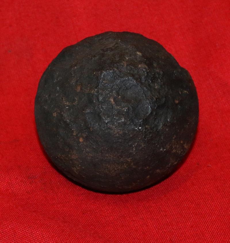 A Superb Original Waterloo Recovered Souvenir '6 Pounder ' Royal Artillery Cannon Ball Fired at La Haye Sainte During The Battle, Recovered From The Farm — image 2