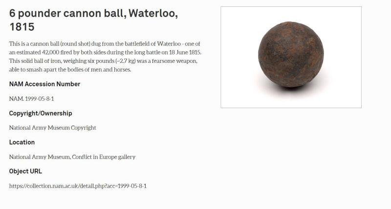 A Superb Original Waterloo Recovered Souvenir '6 Pounder ' Royal Artillery Cannon Ball Fired at La Haye Sainte During The Battle, Recovered From The Farm — image 9