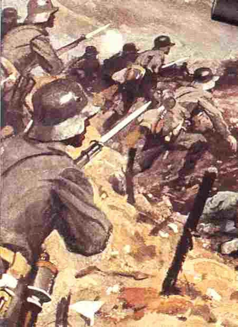 A Rare Early 'Long Eared' German WW1 'Butcher' Bayonet S98/05 o.S. (ohne Sage} with Leather and Steel Scabbard and Frog Belt Mount. By Simson & Co. Suhl. — image 7