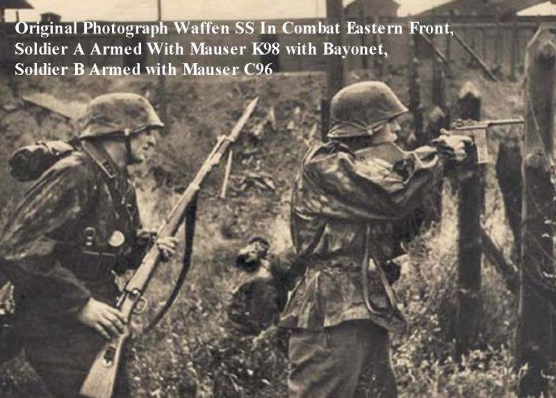 A Good German Third Reich Issue Karabinier Kurz Mauser K98k Seitengewehr 84/98. German Kar98k Rifle Bayonet. Fully Blued Finish — image 5