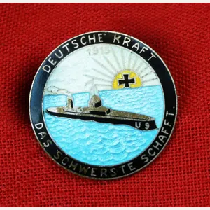 U-Boot 9 'Deutsche Kraft das Schwerste Schafft 1915' Enamel Propaganda …