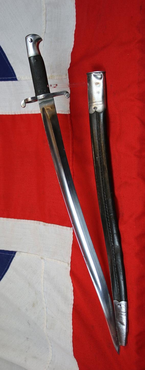 Fabulous, Superb & Historical Service Issue 1856-8 Two Band Enfield Yataghan Sword Bayonet Used With P1853 Enfield Rifles In The Indian Mutiny, The Opium War in China, The American Civil War, 1861-65 & The Japanese Boshin War & The Satsuma Rebellion — image 2