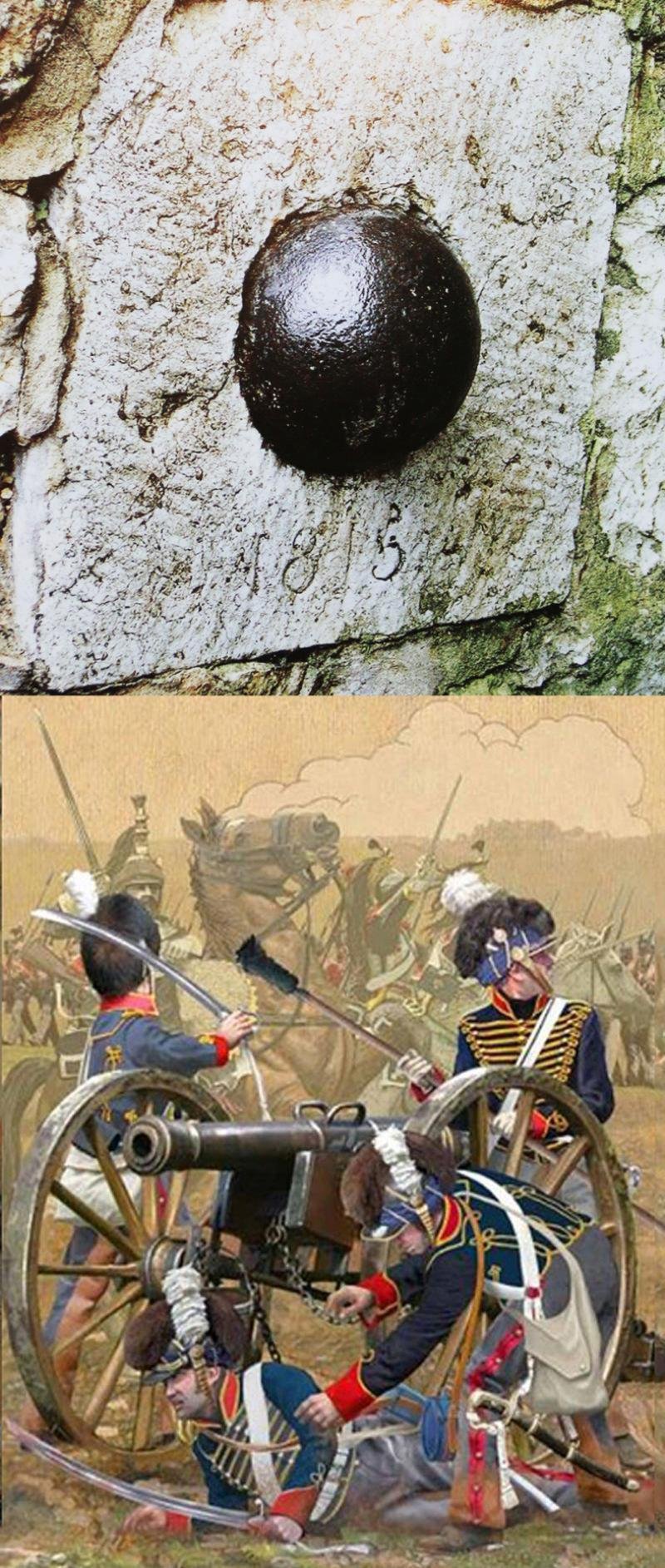 A Superb Original Waterloo Recovered Souvenir '6 Pounder ' Royal Artillery Cannon Ball Fired at La Haye Sainte During The Battle, Recovered From The Farm. With Clear impact Site To The Ball. — image 8