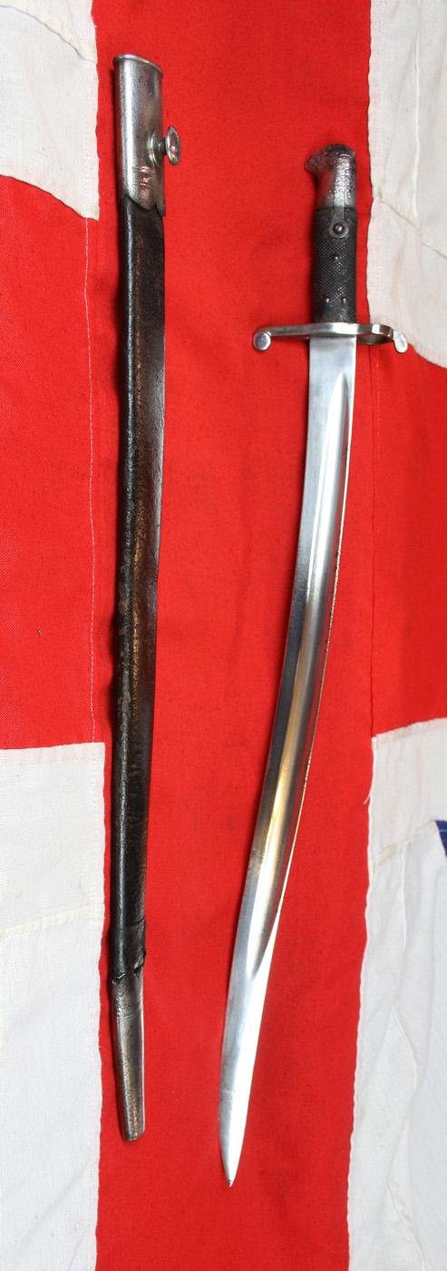 Fabulous, Historical Service Issue 1856-8 Two Band Enfield Yataghan Sword Bayonet Used With P1853 Enfield Rifles In The Indian Mutiny, The Opium War in China, The American Civil War, 1861-65 & The Japanese Boshin War & The Satsuma Rebellion — image 2