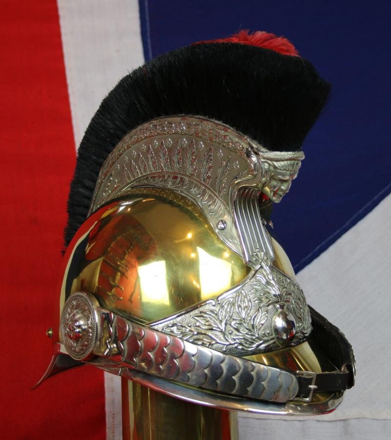 Superb & Stunning Antique French Gendarmerie Cavalry Helmet . Maker Marked, B. Frank, Aubervilliers. This Original Antique French Cavalry Combat and Full Dress Service Helmet Is An Absolute Beauty In As Close To Mint Condition As It Is Possible To Be — image 3