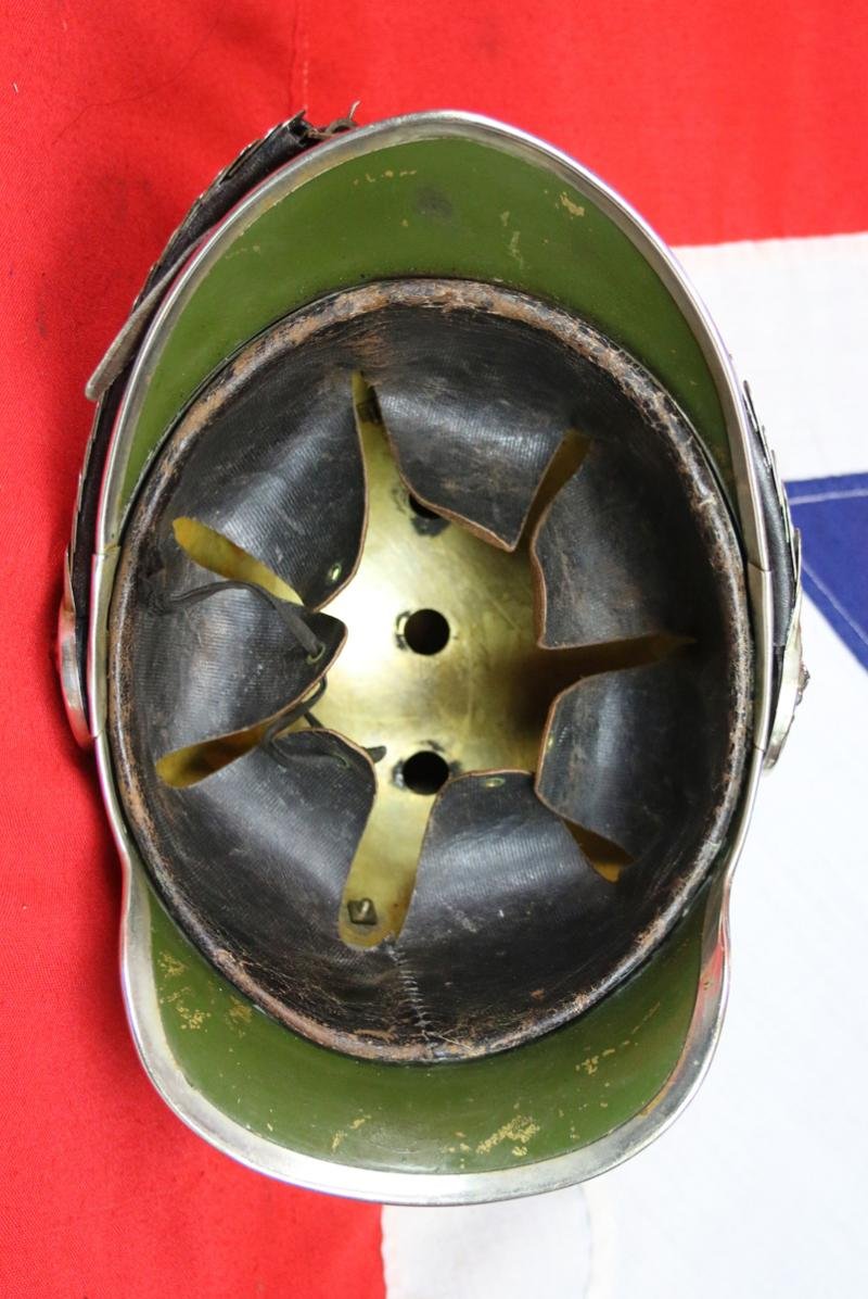 Superb & Stunning Antique French Gendarmerie Cavalry Helmet . Maker Marked, B. Frank, Aubervilliers. This Original Antique French Cavalry Combat and Full Dress Service Helmet Is An Absolute Beauty In As Close To Mint Condition As It Is Possible To Be — image 7