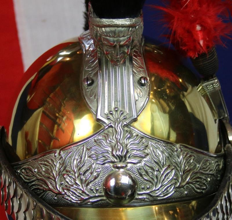 Superb & Stunning Antique French Gendarmerie Cavalry Helmet . Maker Marked, B. Frank, Aubervilliers. This Original Antique French Cavalry Combat and Full Dress Service Helmet Is An Absolute Beauty In As Close To Mint Condition As It Is Possible To Be — image 9