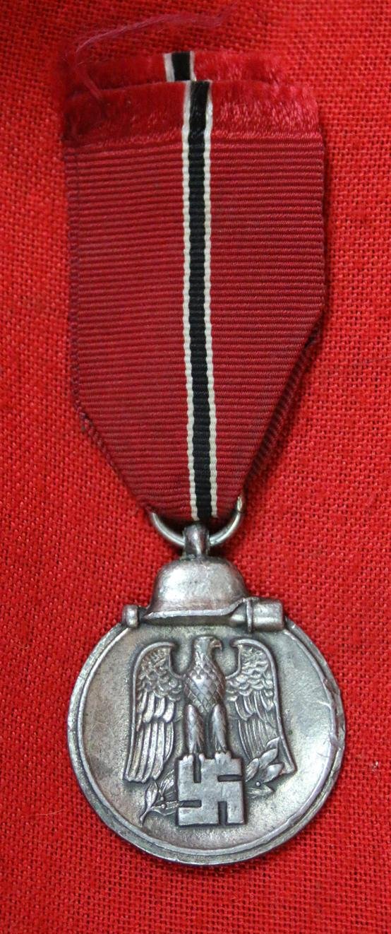 A German WW2 Eastern Front Medal Designed Original, Exceptional Example of the German SS/Heer Issue WW2 'Operation Barbarosa' Eastern Front Combat During 1941-1942 Service Medal. Designed by a Serving SS Soldier SS Untersharfuhr — image 2