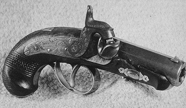 An Original, Antique, Small Continental 'Derringer' Back-Action Percussion Lock Pocket Pistol Circa 1840. Fancy Engraved Lock. Blued Steel Finish — image 10