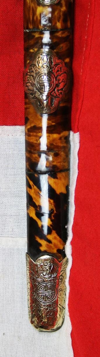 A Most Scarce Antique Ching Dynasty Chinese Shuāngjiàn (雙劍). A Twin-Sword Jian, Late 18th Early 19th century. Near Identical to Admiral Sir James Hanway Plumbridge's Sword in the National Maritime Museum Collection. His Sword Was a Single Blade Version — image 4