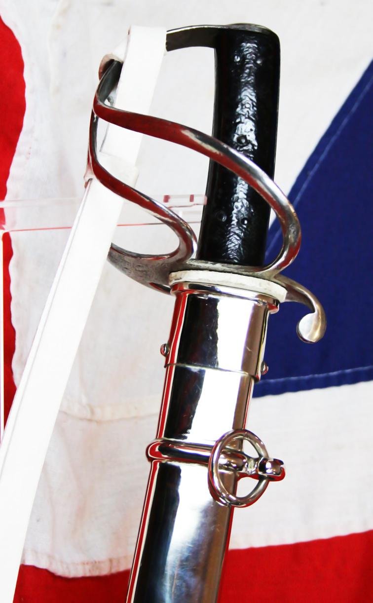 Superb Crimean War 1853 Issue British Cavalry Sabre, Exactly as Used by The Charge of the Light Brigade, and, The {Less Well Known, Yet Ironically More Successful} Charge of the Heavy Brigade. In Its Stunning Steel Scabbard, With White Buff Hide Knot — image 3