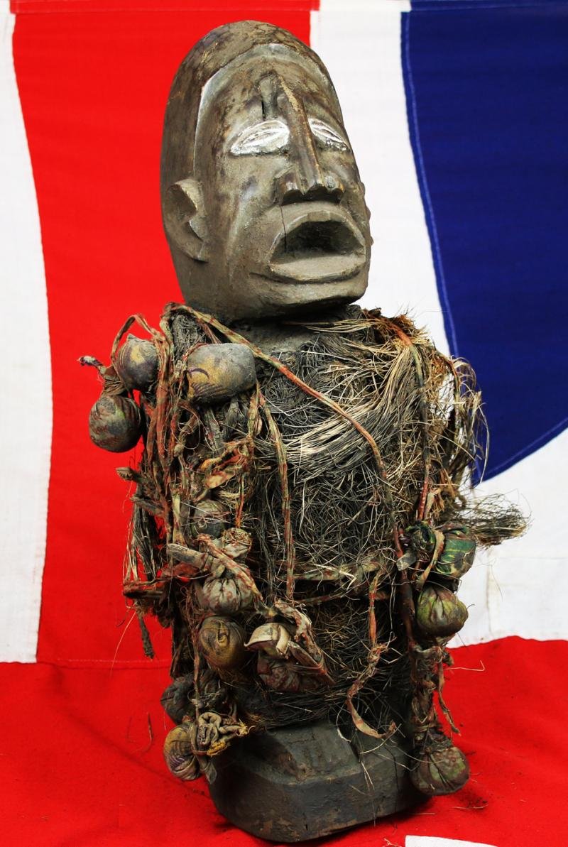 African Songye Power Fetish Nkishi Figure Bound With With Numerous Sacred Medicine Bundles To Aid Contact The Spirit World Congo, Africa — image 2