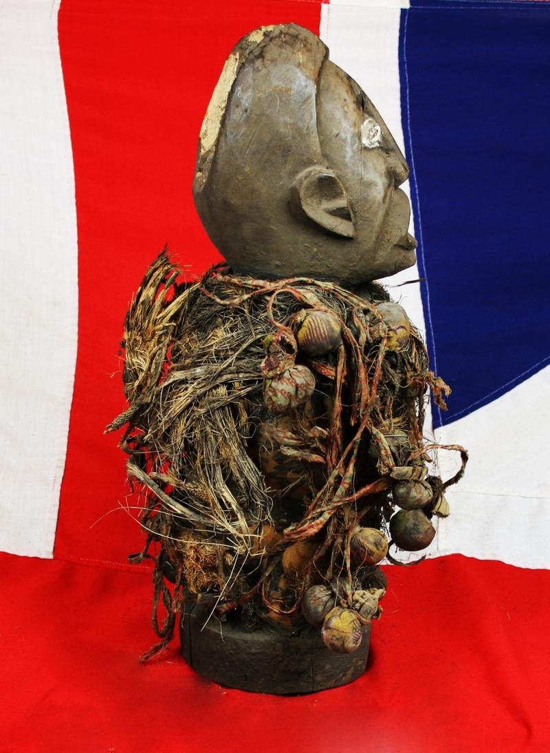 African Songye Power Fetish Nkishi Figure Bound With With Numerous Sacred Medicine Bundles To Aid Contact The Spirit World Congo, Africa — image 3