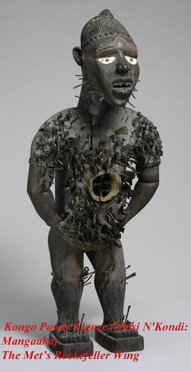 African Songye Power Fetish Nkishi Figure Bound With With Numerous Sacred Medicine Bundles To Aid Contact The Spirit World Congo, Africa — image 6