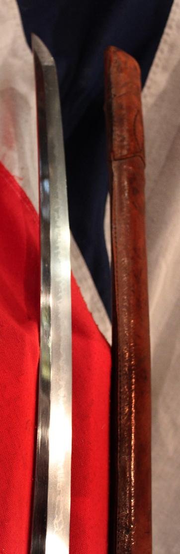 Absolutely Superb & Rare Japanese Fujiwara Ancestral Clan, Blade Signed Echizen Kuni Musashi Daijo Fujiwara Yasuhiro 肥前国武蔵大掾藤原康広 WW2 Pilot's Sword. Used By The Pilot's Samurai Ancestors in The 1600's Last Used In WW2 — image 4