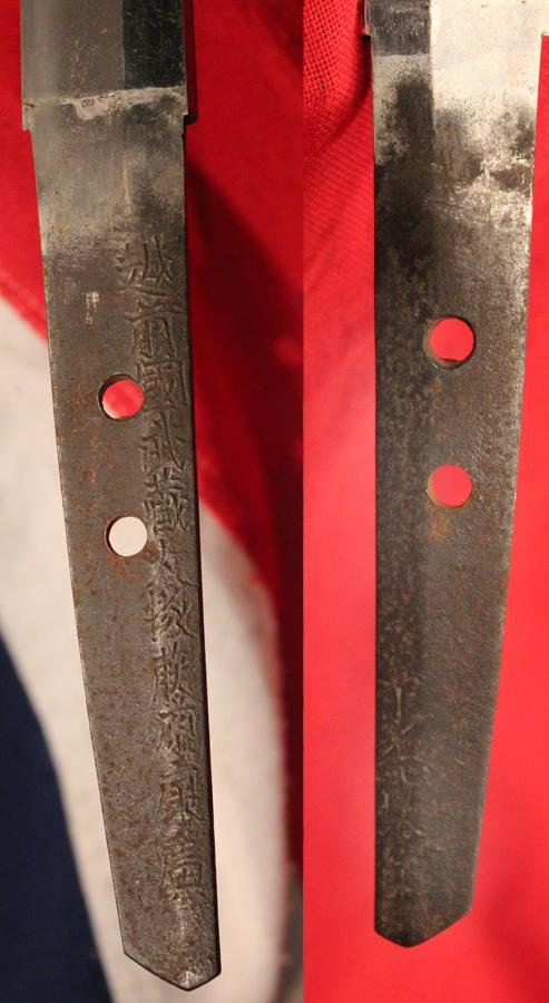 Absolutely Superb & Rare Japanese Fujiwara Ancestral Clan, Blade Signed Echizen Kuni Musashi Daijo Fujiwara Yasuhiro 肥前国武蔵大掾藤原康広 WW2 Pilot's Sword. Used By The Pilot's Samurai Ancestors in The 1600's Last Used In WW2 — image 5