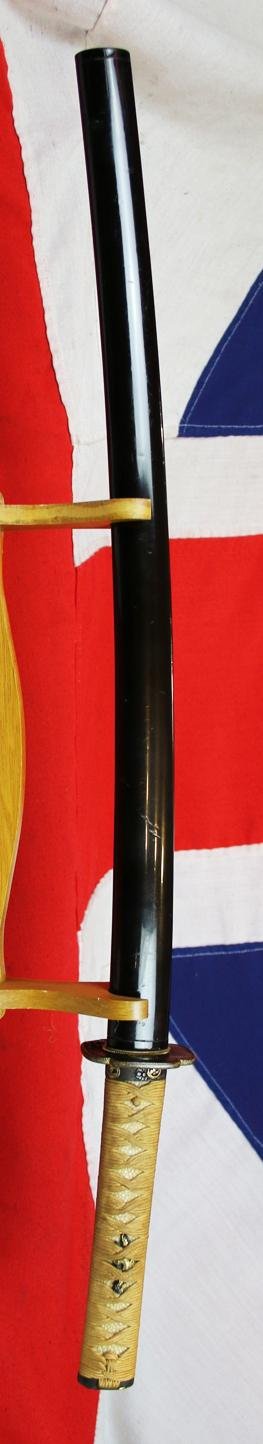 A Super and Most Beautiful Koto Wakazashi Circa 1550 With Original Edo Koshirae of Shakudo, Silver & Gold with a Nagoyamono Tsuba in Shakudo & Gold Prunus Tree With Nanako Ground and a Nanako Rim — image 2