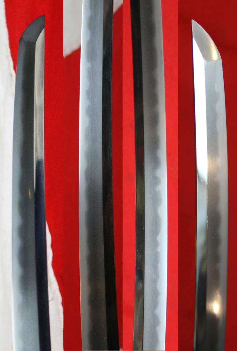 A Super and Most Beautiful Koto Wakazashi Circa 1550 With Original Edo Koshirae of Shakudo, Silver & Gold with a Nagoyamono Tsuba in Shakudo & Gold Prunus Tree With Nanako Ground and a Nanako Rim — image 4