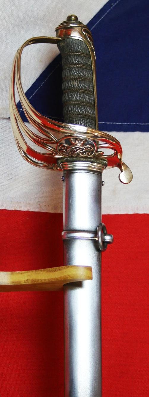 Superb Zulu War Period Original 1845 Pattern Victorian Wilkinson Infantry Officer's Deluxe Grade Sword. Traditional Gothic Style VR Cypher Pierced Half Basket Hilt With Queen Victoria's Cypher. Exactly As Worn By Lt Bromhead Made by Contractor Robert Mole — image 2