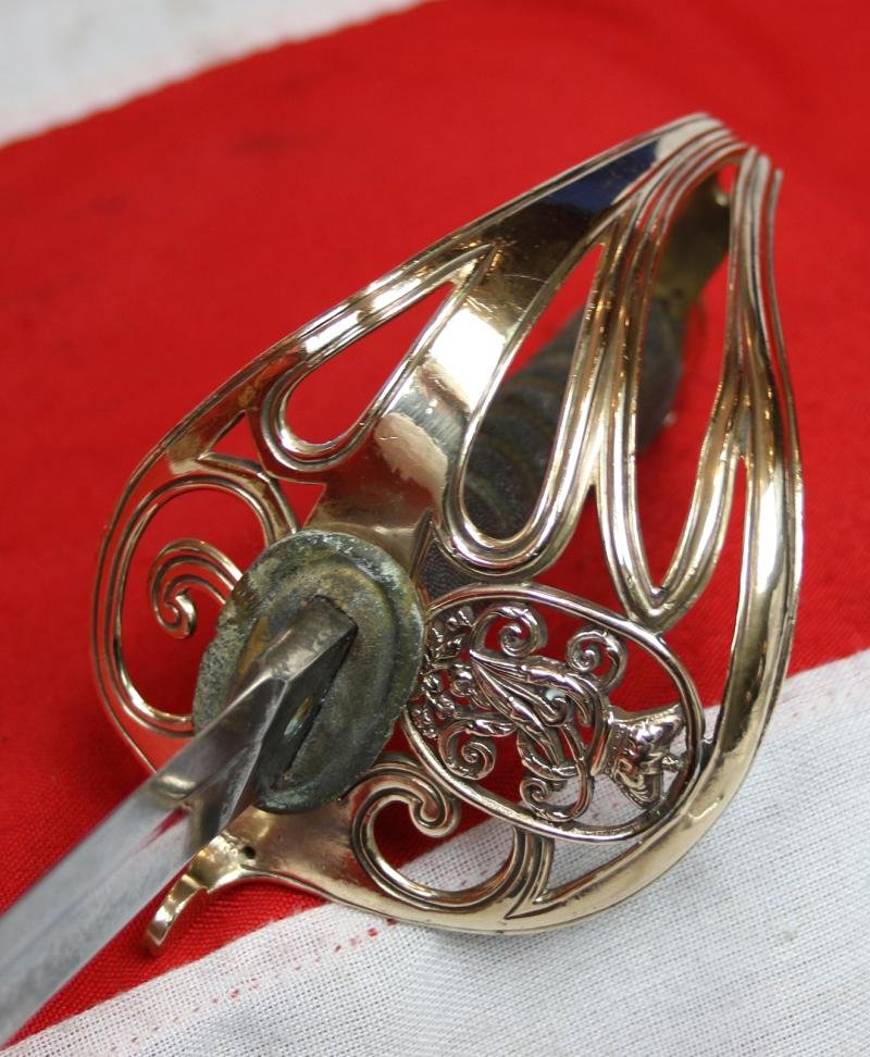 Superb Zulu War Period Original 1845 Pattern Victorian Wilkinson Infantry Officer's Deluxe Grade Sword. Traditional Gothic Style VR Cypher Pierced Half Basket Hilt With Queen Victoria's Cypher. Exactly As Worn By Lt Bromhead Made by Contractor Robert Mole — image 4