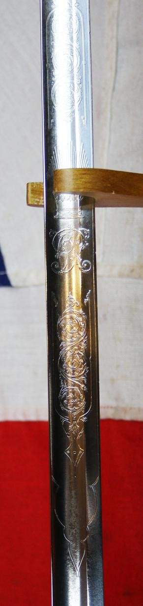 Superb Zulu War Period Original 1845 Pattern Victorian Wilkinson Infantry Officer's Deluxe Grade Sword. Traditional Gothic Style VR Cypher Pierced Half Basket Hilt With Queen Victoria's Cypher. Exactly As Worn By Lt Bromhead Made by Contractor Robert Mole — image 7