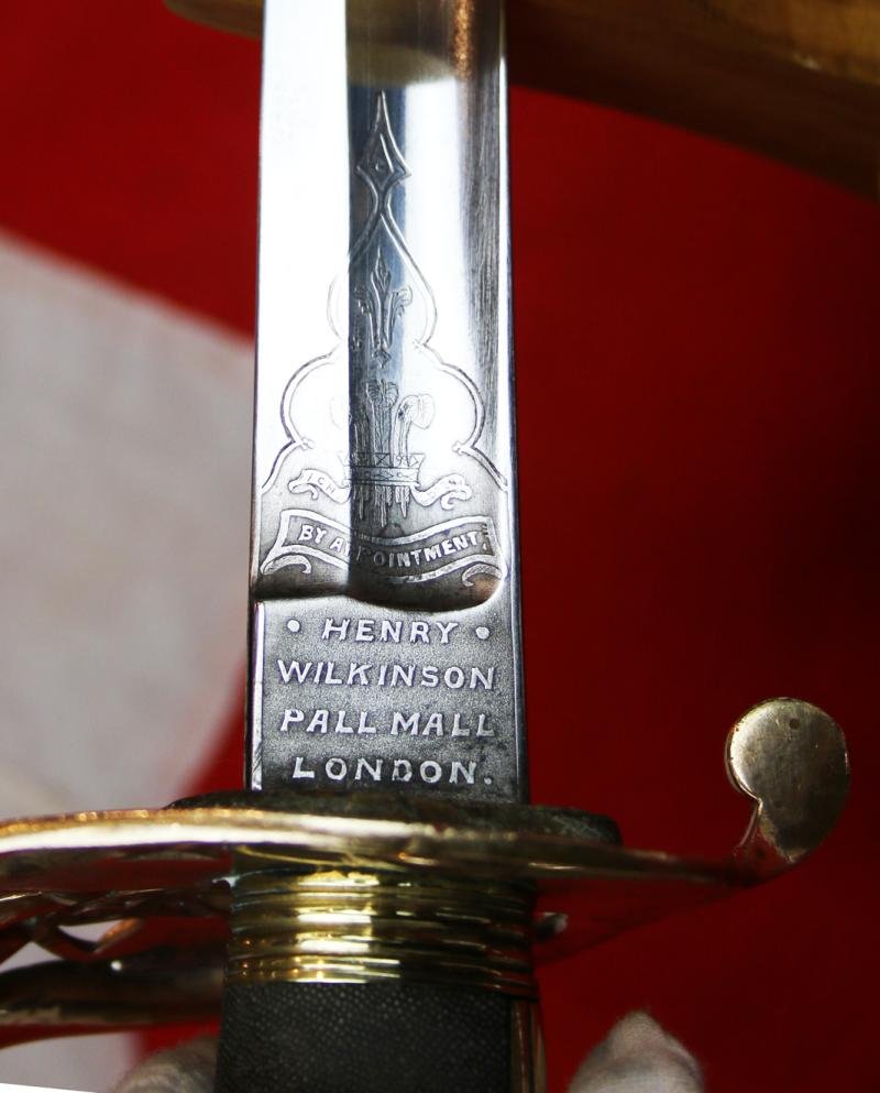 Superb Zulu War Period Original 1845 Pattern Victorian Wilkinson Infantry Officer's Deluxe Grade Sword. Traditional Gothic Style VR Cypher Pierced Half Basket Hilt With Queen Victoria's Cypher. Exactly As Worn By Lt Bromhead Made by Contractor Robert Mole — image 8