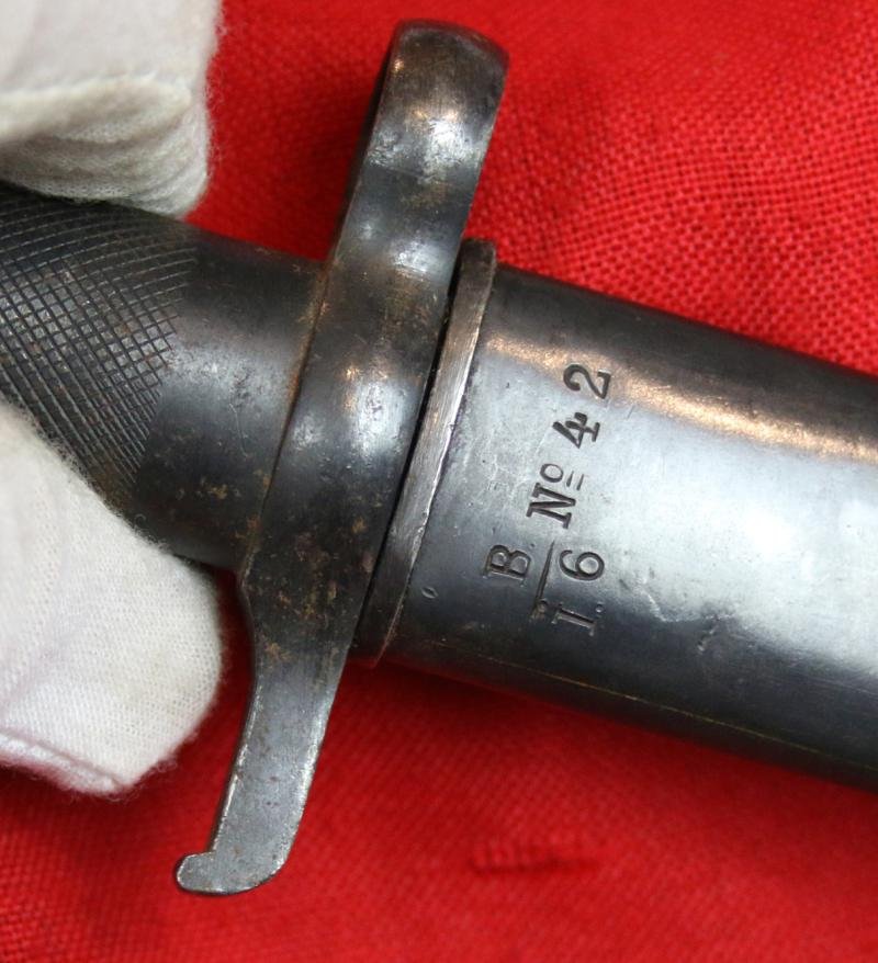 Swedish M1896 Mauser Bayonet, Knife Bayonet for Use on the 6.5 mm. m/1896 Swedish Mauser rifle. The M/1896 Bayonet Was Also Used With the M/1938 Short Rifle and AG42b Ljungmann Self-Loading Rifle During WW2 — image 3