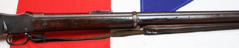 Original Antique MK I - II Short Lever Martini Henry Rifle, Dated 1875, By Enfield, Early Model Long Cocking Indicator, With Original Victorian Leather Sling. Rare Brass Muzzle Dust Cover & In Fabulous Condition. One Of Only 1400 Early MK1 Models Made — image 4