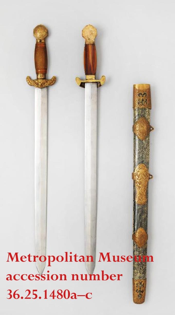A Most Scarce Antique Ching Dynasty Chinese Shuāngjiàn (雙劍). A Twin-Sword Jian, Late 18th Early 19th century. Near Identical to Admiral Sir James Hanway Plumbridge's Sword in the National Maritime Museum Collection. And The Metropolitan In New york — image 7